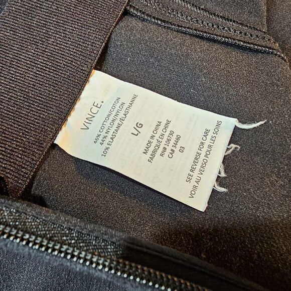 Vince Stretch Skinny Ankle Slit High Rise Black Pants Large - Picture 5 of 9